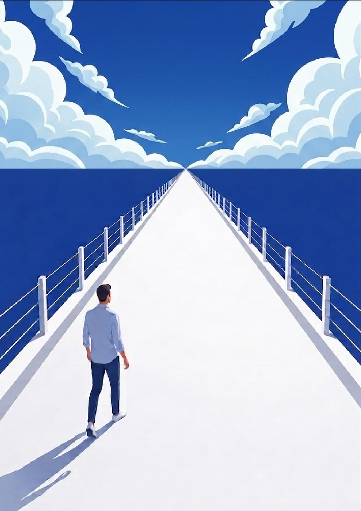 雲の中の桟橋のイラスト。NDA締結後に開ける道を表す